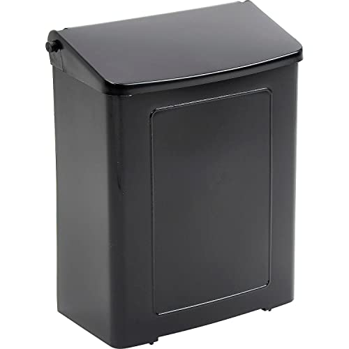Safe-Use Impact Plastic Sanitary Napkin Receptacle - 9" Wx10-5/8 Dx4-5/8 H - Black
