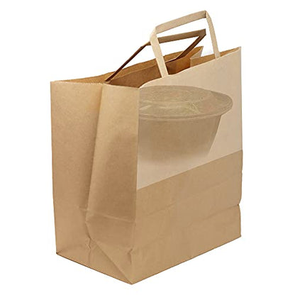 Reli. Kraft Paper Bags w/Handles (100 Pcs, Bulk) (Large 10"x6.75"x12")