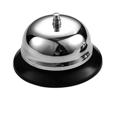 iRIIRIO 1pc Desk Service Ring Bell Metal Call Bell Desk Bell Service Bell for Hotel School Restaurant Reception Area Hospital Warehouses(Silver)