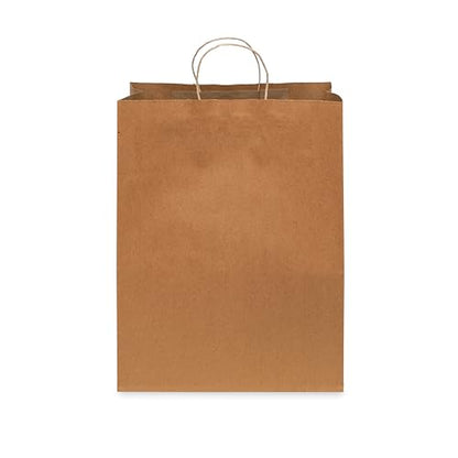 Prime Line Packaging Brown Paper Bag with Handle, 13x7x17 Inch, 200 Pack - size: 13x7x17 Inch