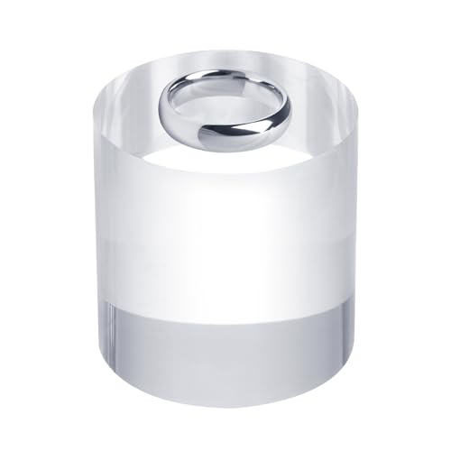 uxcell Acrylic Cylinder Display Blocks, 50 x 50 mm/2" x 2" Clear Jewelry Display Base Polished Cube Riser Stand Display Holder Base for Ring Bracelet Cosmetics Crafts - size: 50 x 50mm