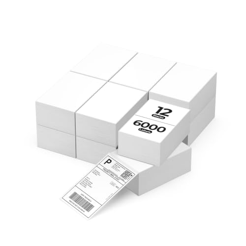 MUNBYN 4x6 Inch Thermal Labels, 6000 Labels/12 Stacks(500 Pcs per Stack) - color: White, size: 4x6*6000