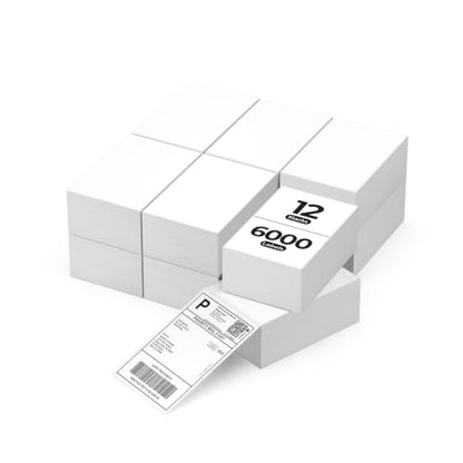 MUNBYN 4x6 Inch Thermal Labels, 6000 Labels/12 Stacks(500 Pcs per Stack) - color: White, size: 4x6*6000