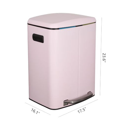 happimess Marco 10.6 Gal Double Bucket Step Trash Can, Blush Pink - color: Blush Pink