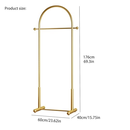 Gold Arch Clothing Rack, Freestanding Metal Garment Rack - color: ‎gold