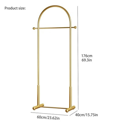 Gold Arch Clothing Rack, Freestanding Metal Garment Rack - color: ‎gold
