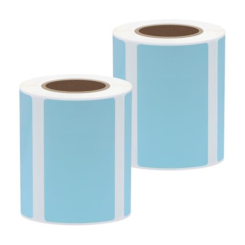 Hybsk Portable Printer Label Paper Multi-Purpose Tear Resistant Direct Thermal Labels Self-Adhesive Stickers Compatible with P50 Label Maker (Blue, 2 Rolls) - color: Blue, size: 2 Rolls