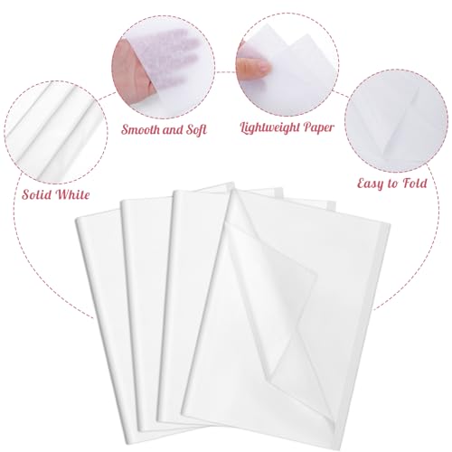 woric 160 Sheets White Tissue Paper Bulk 14 X 20 Inches - color: White