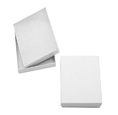 RJ Displays 6 Pack Cotton Filled Swirl White Cardboard Jewelry Boxes for Necklace, Bracelet, Watch & Small Gifts, Jewelry Gift Boxes with Lids, Size 5.25 x 3.75 x 1 Inch – White