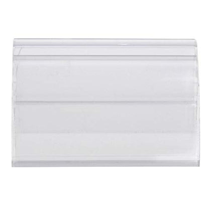 Kost Klip Clear Plastic Snap-On Covered Face Label Holder for Wire Shelves - 2"L x 1 1/4"H, 50 per Bag