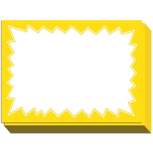 Sale Signs for Retail Stores 50pcs, 5.5" x 7.5" - color: Yellow, size: 5.5" x 7.5"