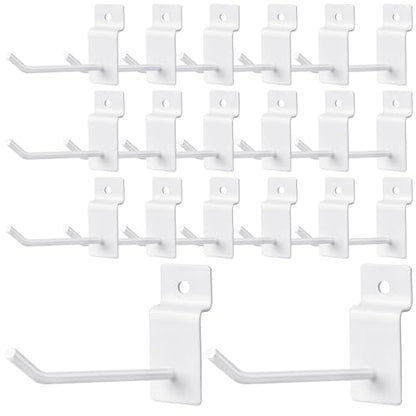 100 Pcs 4 Inch Slat Wall Hanging Hooks, White Iron Hooks for Display, Heavy Duty, Rust Resistant - color: White