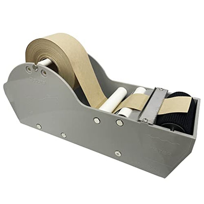 QILIMA Desktop Grey Water Activated Tape Dispenser with Reinforced Kraft Paper Gum Tape 1.88In x 55 Yards for Shipping, Carton and Box Sealing - color: Gray