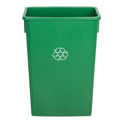 Slim Recycle Container, Heavy-Duty 23 Gallon Trash Can, Commercial Recycle Bin, Durable Plastic Waste Bin, Garbage Can for Restaurants, Office, Garages, Kitchens, Green - color: Green, size: 23 Gallon