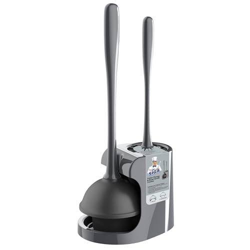 MR.SIGA Toilet Plunger and Bowl Brush Combo for Bathroom Cleaning, Gray - color: Gray, size: One Size