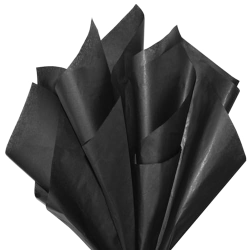 120 Sheets Black Tissue Paper for Gift Bag Wrapping,14 x 20 Inch - color: Black