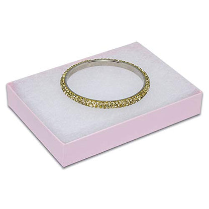 TheDisplayGuys 25 Cardboard Gift Jewelry Boxes w/Paddings #53-5.4x3.9x1 - color: Baby Pink