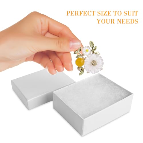 Cardboard White Jewelry Gift Boxes 10 Pack 3.08x2.3x1.1 inches, its apply to rings, earrings，brooch - color: White, size: 3.08 x 2.3 x 1.1 inches (Pack of 10)