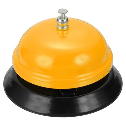 uxcell Desk Service Call Bell, 3.35 Inch Metal Dinner Service Bell Ring for Hotel Restaurant Reception Area and Wedding Party Events, Yellow - color: Yellow