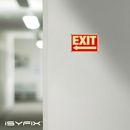 iSYFIX Exit Signs with Directional Left Arrow, 10x7 Inch, 2 Pack - color: Plastic Left, size: 2 Pk 10x7