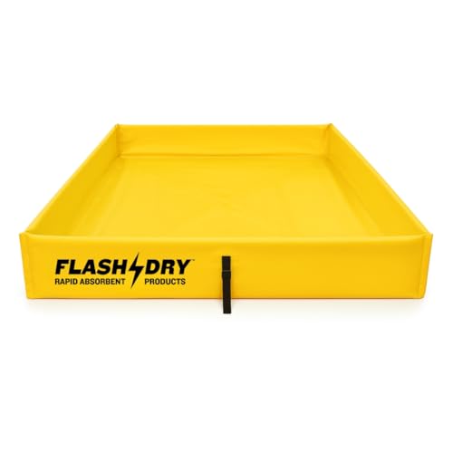 FLASHDRY Portable Spill Containment Berm, Folding Duck Pond, 4'' x 4'' - color: Yellow