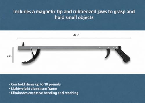 Rehabilitation Advantage 26" Aluminum Reacher Grabber with Magnetic Tip