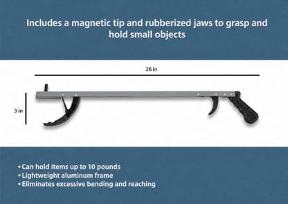 Rehabilitation Advantage 26" Aluminum Reacher Grabber with Magnetic Tip