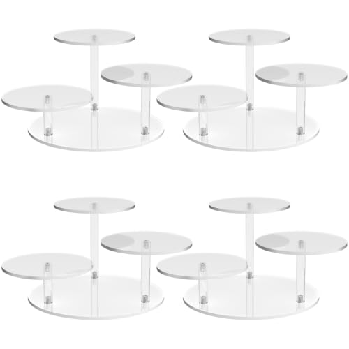 NiHome 3-Tier Acrylic Stand Risers for LEGO Botanical, Figurine Shelf Clear (Clear,4 PCS) - color: Clear,4 Pcs