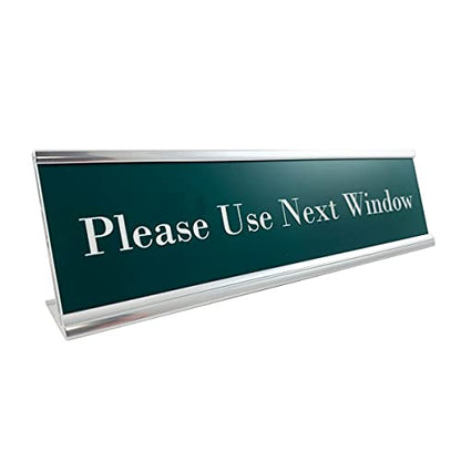 Nap Tags Desktop Nameplate, Please Use Next Window Sign, Silver