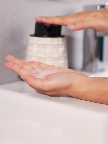Ceramic Soap Dispenser, Lotion Dispenser with Pump 12oz (White Liquid Pump) - color: Farmhouse White Liquid Pump