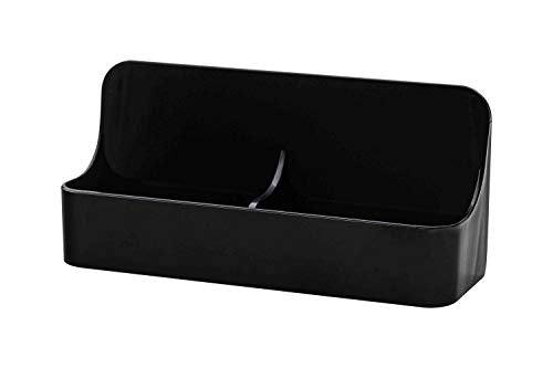 2 Pack Black Acrylic Business Card Holder for Desk Vertical Business Card Display Business Card Organizer 2 Slot by Marketing Holders - color: Black Twin Vertical