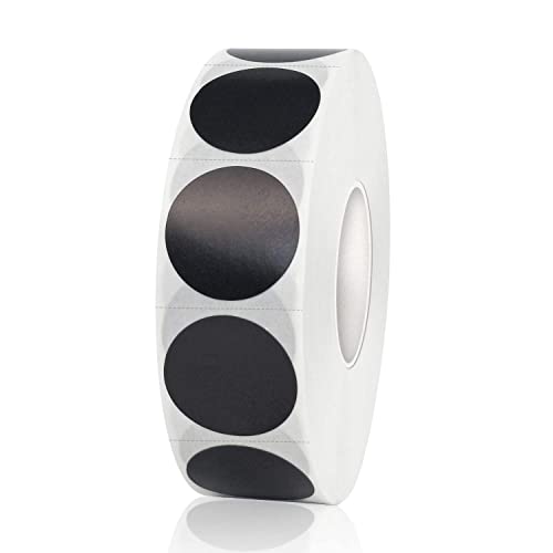 1200 Pieces 0.75 Inch Round Color Coding Label Garage Sale Stickers Blank Yard Sale Price Sticker Permanent Adhesive Dots Stickers,Easily Writable with Perforation Line (Black) - color: Black, size: 0.75 inch-1 roll