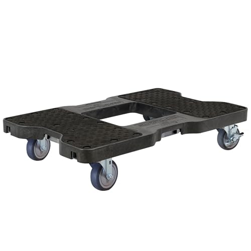 SNAP-LOC, 4 Wheel Dolly, 1,200 lb Professional E Track Dolly, Heavy Duty Furniture Moving Cart, Modular Cargo Platform, Made in USA, Black - style: Professional E-Track Dolly Black