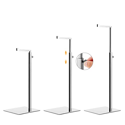 2 Pack Handbag Display Stands, Silver Purse Holder Display Stands, Adjustable Height Stainless Steel Hanger Rack for Retail Closet Vendors Display Luxury Bag Handbags Jewelry - color: Silver