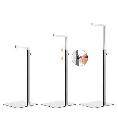 2 Pack Handbag Display Stands, Silver Purse Holder Display Stands, Adjustable Height Stainless Steel Hanger Rack for Retail Closet Vendors Display Luxury Bag Handbags Jewelry - color: Silver