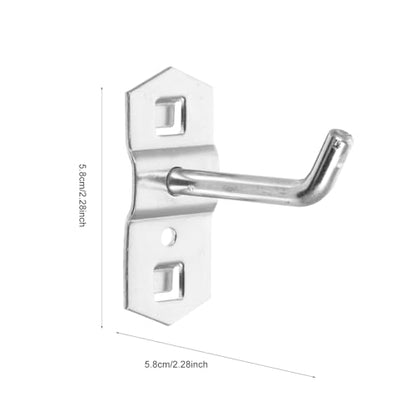 Garneck 12 Pcs Metal Square Peg Board Hooks - Heavy Duty Display Hooks for Supermarket Shelf Rack - Hanging L Style Screw Hook Pegboard Wall Organizer Tool Accessory