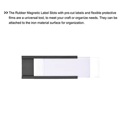 MECCANIXITY Label Holders 2" x 1" C Channel Rubber Magnetic for Metal Shelves Organize, Office File Cabinets Pack of 20 - size: 2"x1"