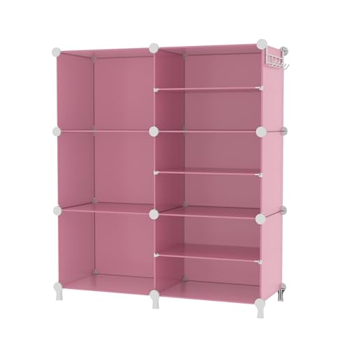 AWTATOS 6 Cube Closet Organizer Storage Shelves, Pink - color: Pink
