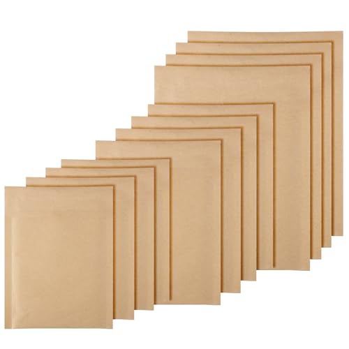 50 Pcs Kraft Bubble Mailers 3 Size Padded Envelopes, Natural - color: Natural