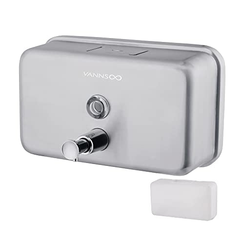Commercial Soap Dispenser Wall Mount Stainless Steel, Horizontal - size: Horizontal