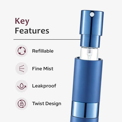 LISAPACK 8ml Travel Perfume Bottle Refillable, 3 PCS Cologne Atomizer Spray - color: 3 Colors2