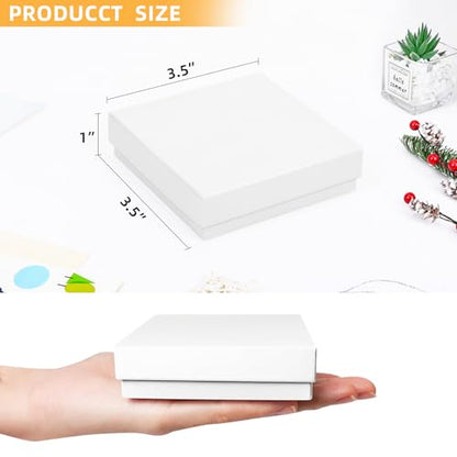 Jewelry Gift Boxes, 20 Pack 3.5x3.5x1 Inch,Small Gift Boxes with Lids for Necklace Ring Bracelet Earring Display Box, Jewelry Box Bulk White - color: White, size: 3.5x3.5x1 Inch (Pack of 20)