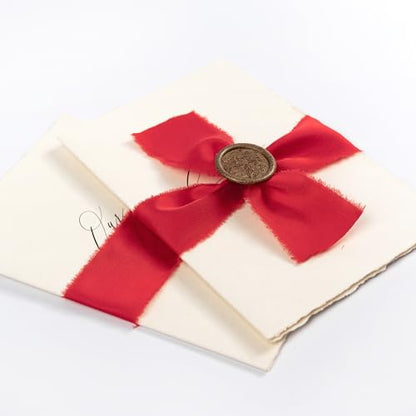 Keypan Christmas Red Frayed Satin Chiffon Ribbon, 1.5 Inches, 21 Yards - color: Red