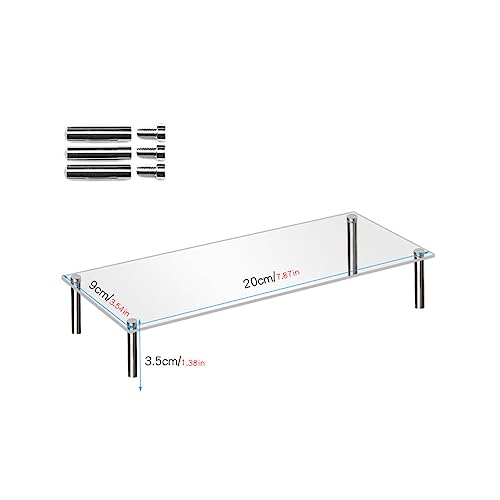 Teensery 1 Pc Acrylic Display Riser Clear Rectangle Cupcake Stand Countertop Dessert Bakery Display Holder Perfume Display Shelf Organizer for Figure, Cupcake, Appetizer, Jewelry, Cosmetic