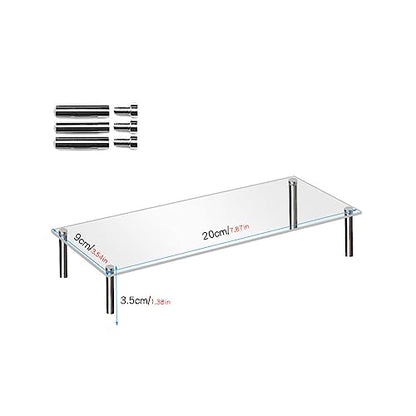 Teensery 1 Pc Acrylic Display Riser Clear Rectangle Cupcake Stand Countertop Dessert Bakery Display Holder Perfume Display Shelf Organizer for Figure, Cupcake, Appetizer, Jewelry, Cosmetic
