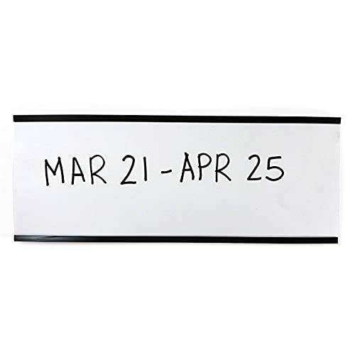SmartSign (Pack of 25) 3 x 8 inch Flexible 'C' Channel Shelf Label Holders with Inserts, 62.5 mil Magnetic Material, Black, Made in USA - size: 3" x 8"