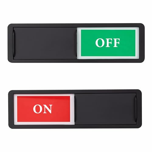 ON OFF Slider Sign, On Off Door Indicator Sign, Sliding Privacy Signs - color: Black On Off