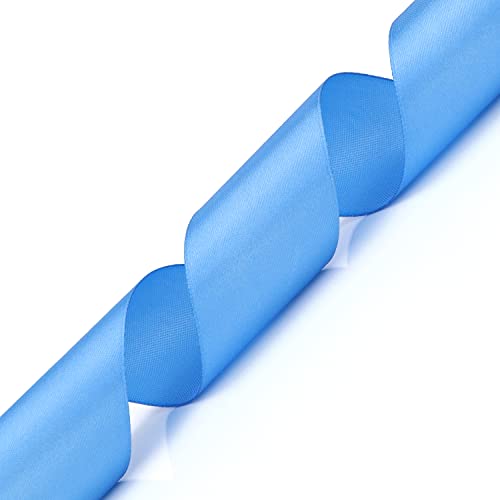 Nsilu 25 Yards 1-1/2 inches Wide Satin Ribbon Suitable for Wedding, Party and Gift Box Packaging Ribbon (Lake Blue, 1-1/2") - color: Lake Blue