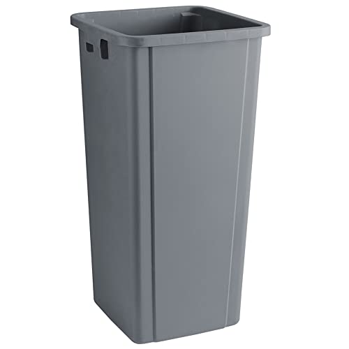 23 Gallon Gray Square Trash Can with lid Restaurant Trash can Commercial Trash can Tall Plastic Trash can Industrial Trash can Square Trash cans for Kitchen Trash can with Swing lid - color: Gray, size: 23 Gallon