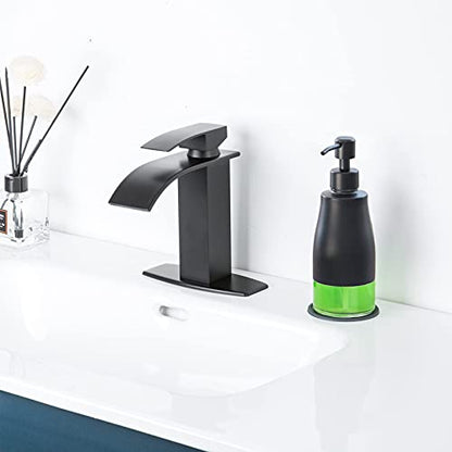 Gaussra Black Soap Dispenser with Coaster and Stickers - 11 OZ / 320 ML - color: Matte Black